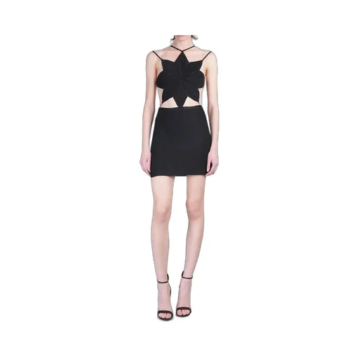Cut-Out Knitted Mini Dress
