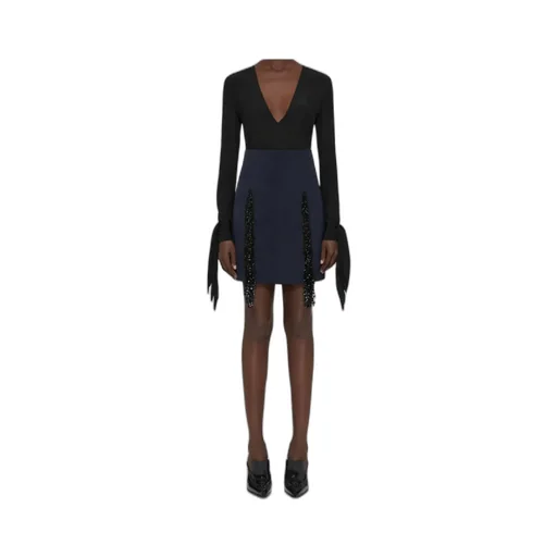 4G Embroidered Deep-V Blouse