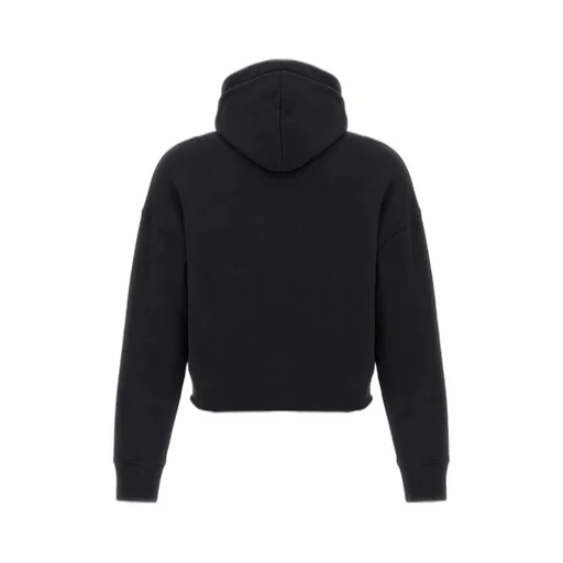 Raw-Cut Hem Cropped Hoodie