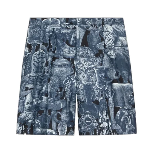 Bermuda Shorts In Silk With Hubert Objects Print