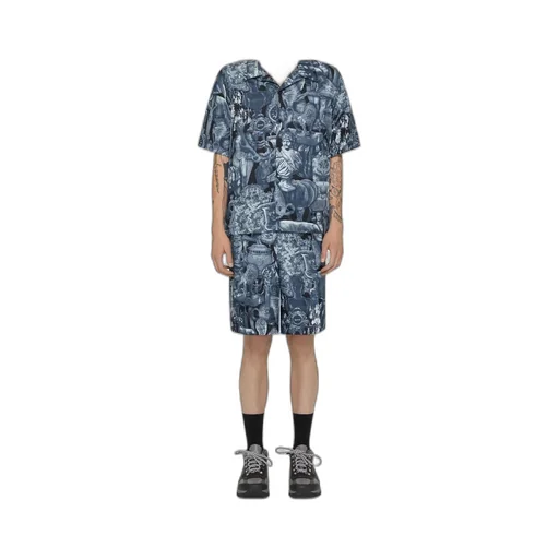 Bermuda Shorts In Silk With Hubert Objects Print