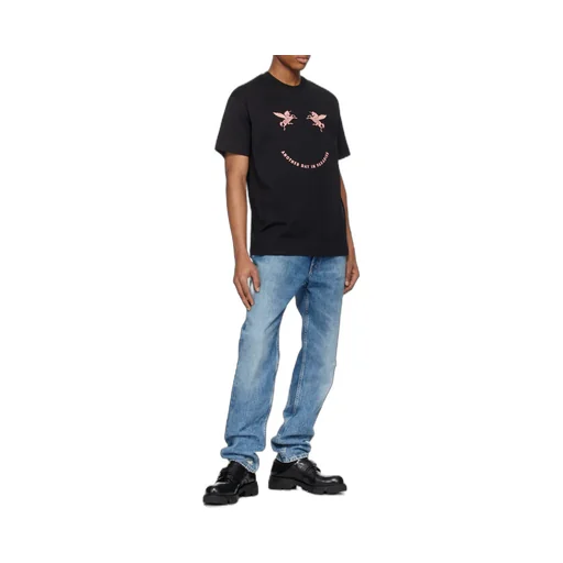 Slogan Printed Crewneck T-Shirt