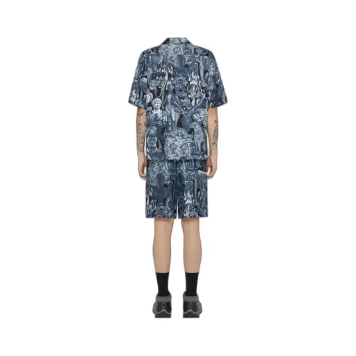 Bermuda Shorts In Silk With Hubert Objects Print