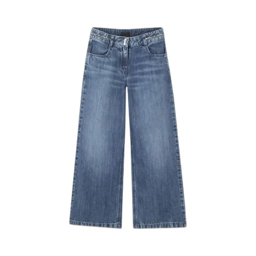 Wide-Leg Logo Patch Jeans