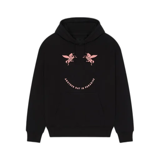 Slogan Printed Drawstring Hoodie