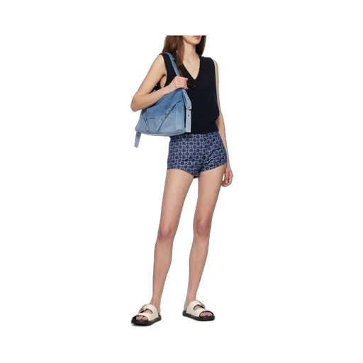 Medium Voyou Denim Shoulder Bag