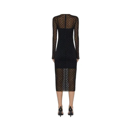 Monogrammed Sheer Detailed Dress