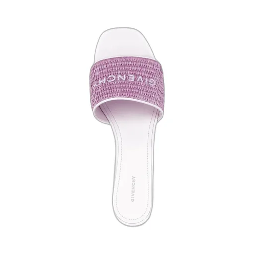 Logo Embroidered Woven Slip-On Mules