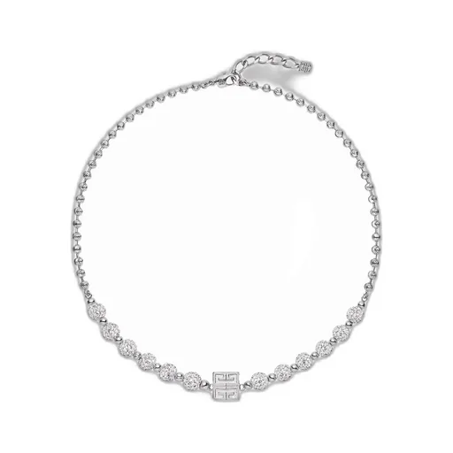 4G Embellished Logo Plaque Necklace