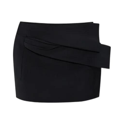 Mid-Rise Draped Mini Skirt