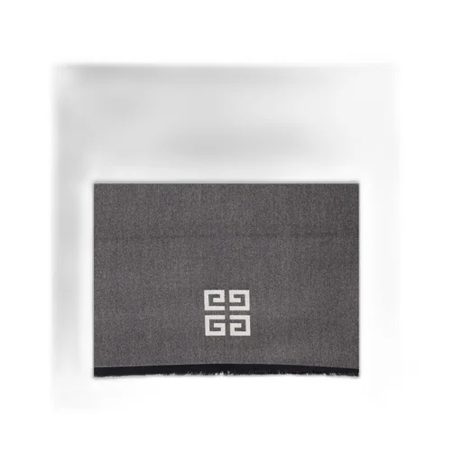 Logo Intarsia Fringed Scarf