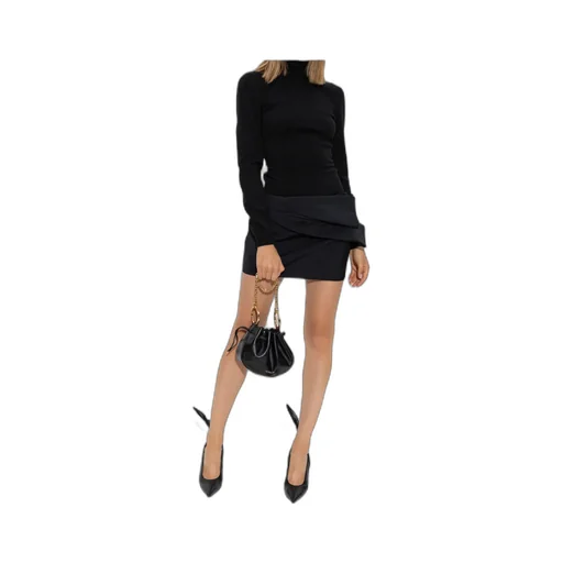 Mid-Rise Draped Mini Skirt