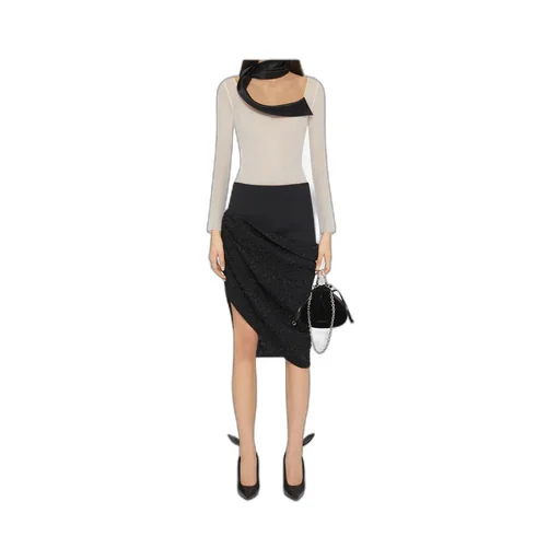 Asymmetric Floral Skirt
