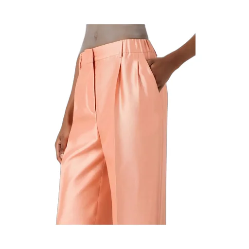 High-Waisted Cropped Silk Trousers