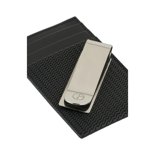 Woven Leather Cardholder With Logo Plaque