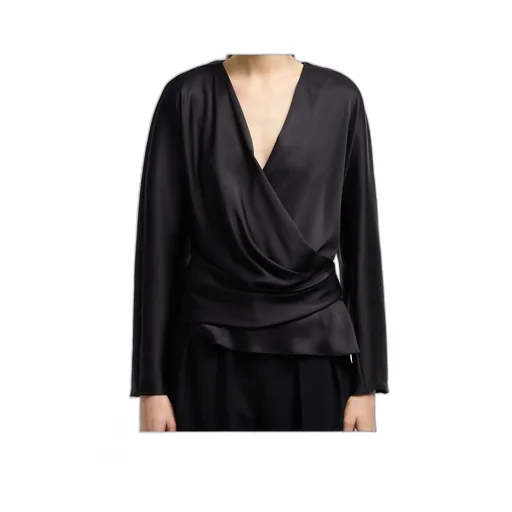 Wrap Design Draped Blouse