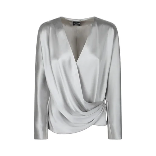 Wrap Design Draped Blouse