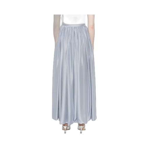 Ruched Satin Maxi Skirt