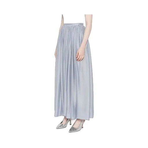 Ruched Satin Maxi Skirt