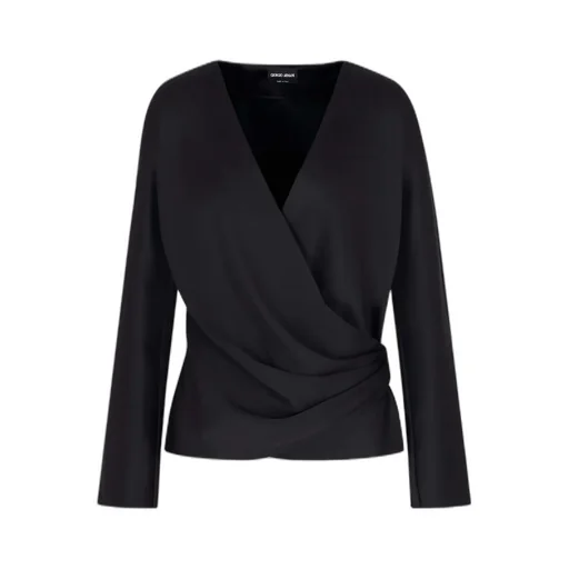 Wrap Design Draped Blouse