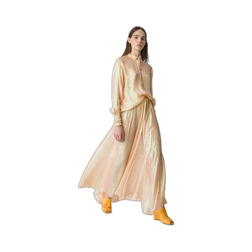 Silk-Blend Long Sleeve Shirt