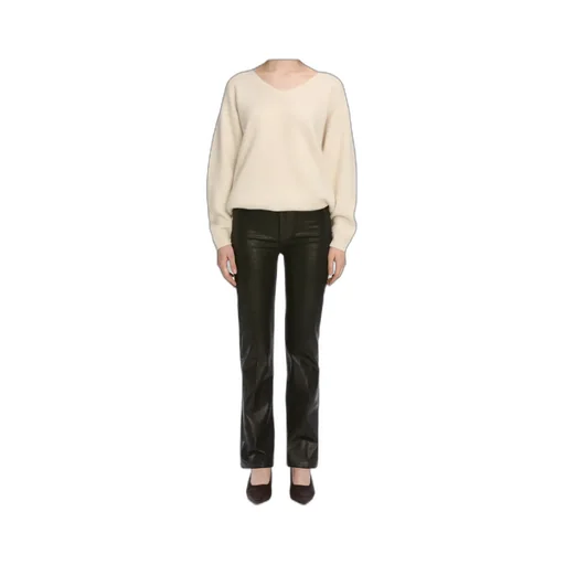 High-Waisted Straight-Leg Jeans