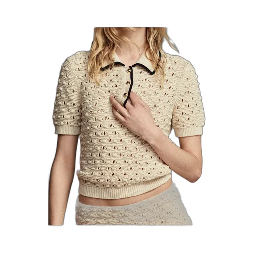 Short-Sleeved Knitted Polo Shirt