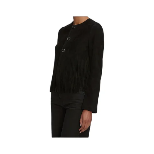 Double-Layered Fringed Leather Jacket