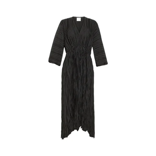 Pleated Crepe Wrap Skirt