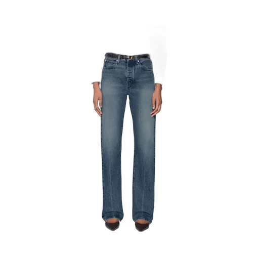 High-Waisted Straight-Leg Jeans