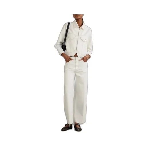 High-Waist Wide-Leg Denim Trousers