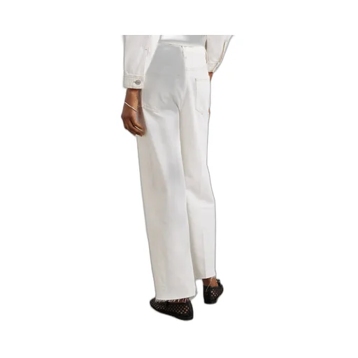High-Waist Wide-Leg Denim Trousers