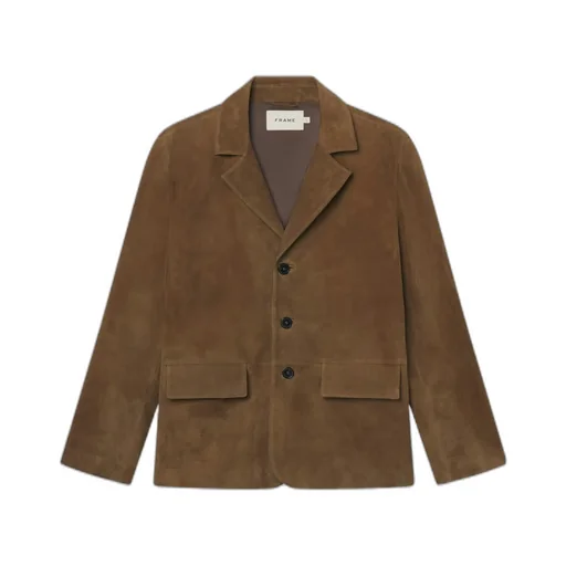 Suede Three-Button Jacket