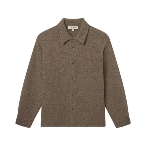 Polo-Neck Buttoned Cardigan