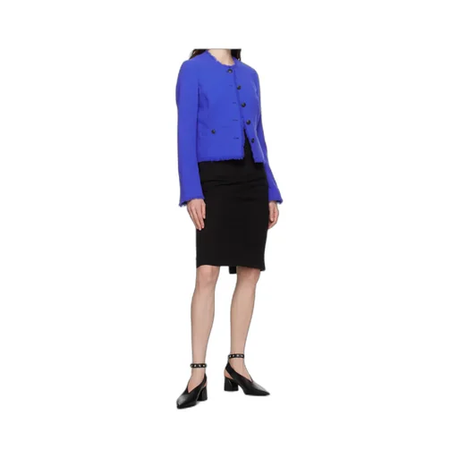 High-Waist Denim Pencil Skirt