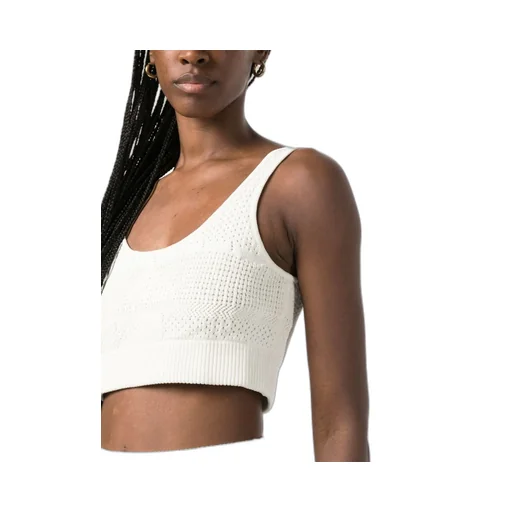Crochet Knit Cropped Sleeveless Top