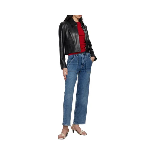 Trapunto Straight Jeans