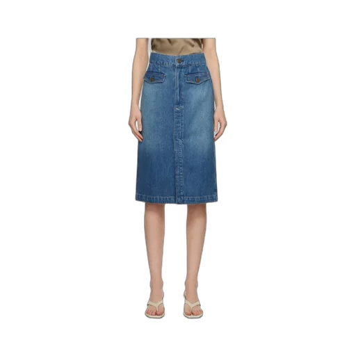 Denim Skirt With Front Slits