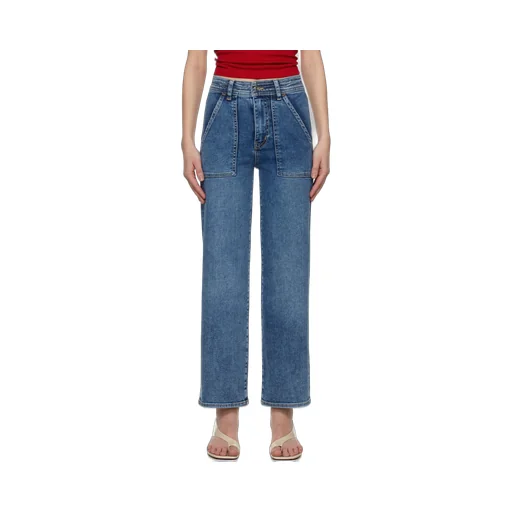 Trapunto Straight Jeans