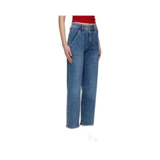 Trapunto Straight Jeans