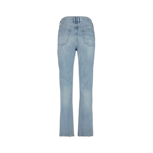 Distressed Straight-Leg Jeans
