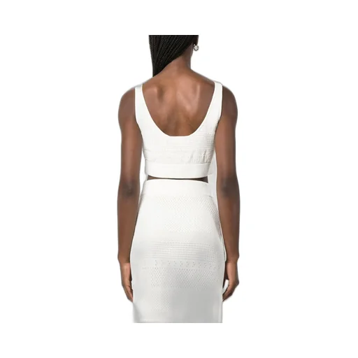 Crochet Knit Cropped Sleeveless Top