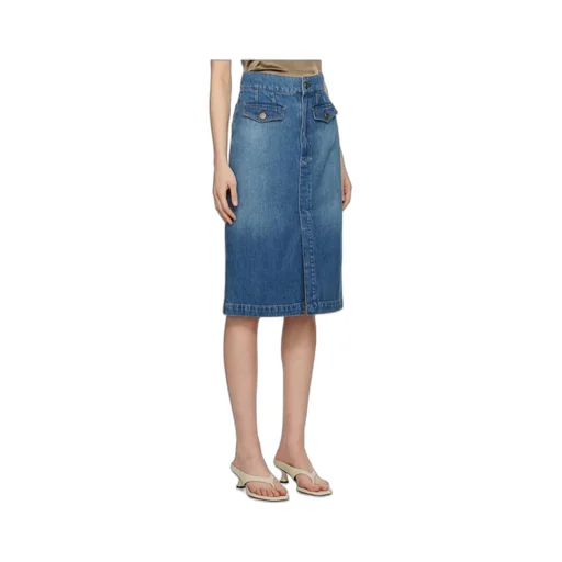 Denim Skirt With Front Slits