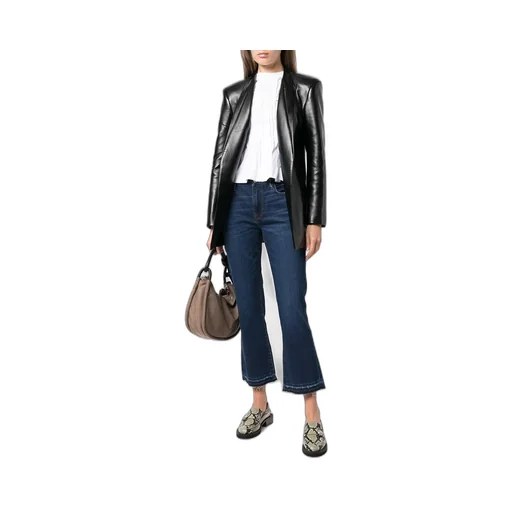 High-Rise Cropped Flared Jeans