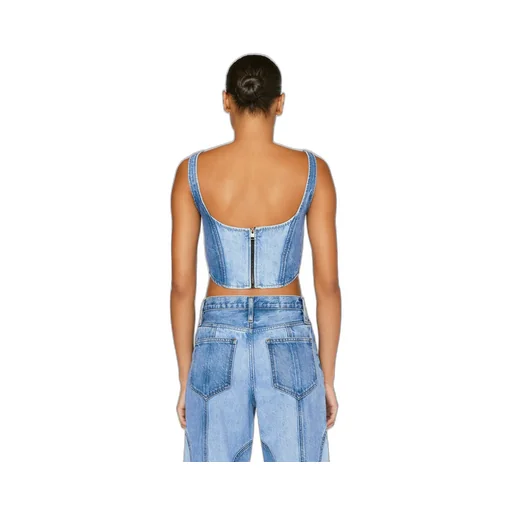 Square Neck Denim Corset