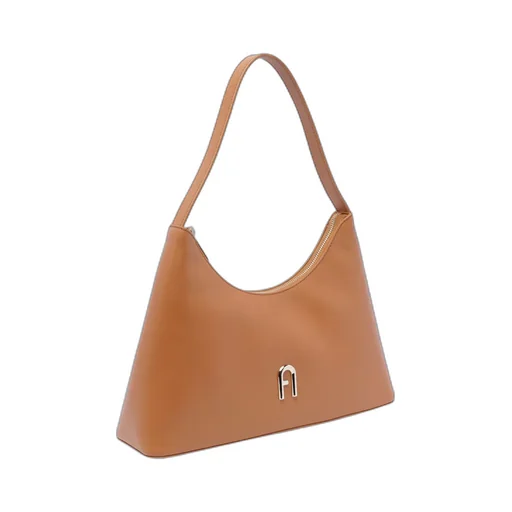 Diamante Logo Plaque Shoulder Bag