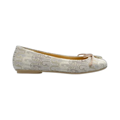 Logo-Plaque Printed Ballerina Shoes