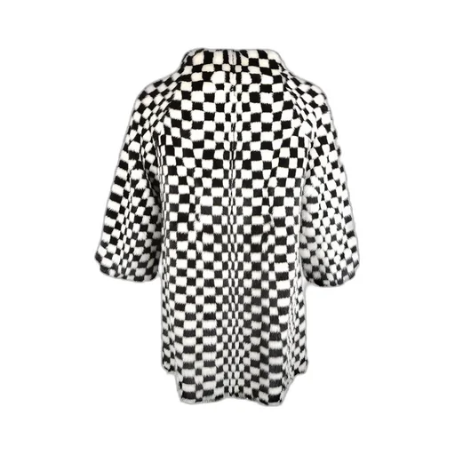Plaid Fur Coat