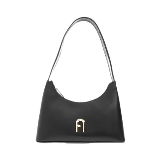 Logo Plaque Leather Shoulder Bag