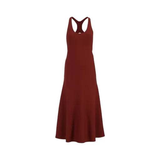 Racer-Back Silk Midi Dress